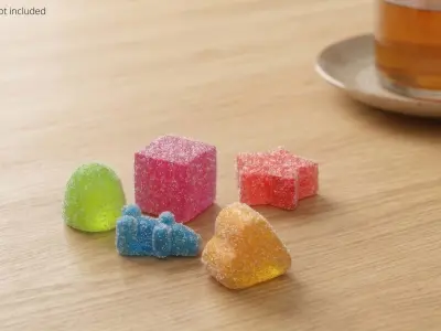 Assorted Gumdrops Sugar Coating Set Multicolor 3D model