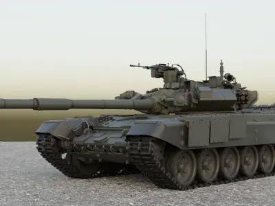 Tank T-90A 3D model purchase