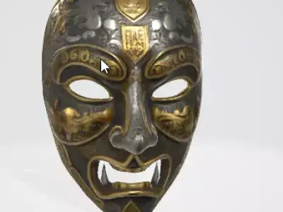 Gothic Iron Mask 3D Asset 3D model