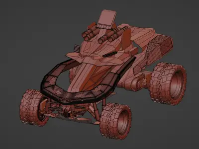 Buggi Drone vehicle weapon Low-poly 3D model