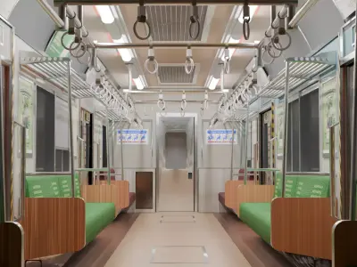 Train Indonesia Interior Low-poly 3D model