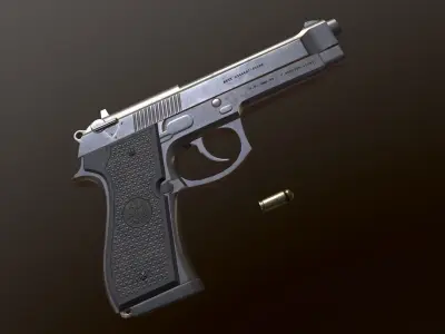 Beretta M9 Low-poly 3D model purchase