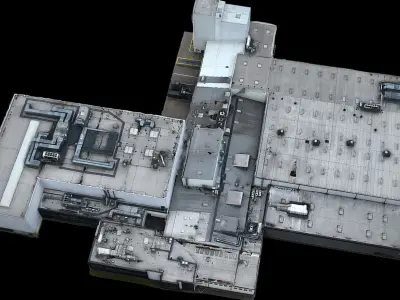 industrial factory buildings dronescan Low-poly 3D model