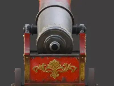 Vintage Circus Human Cannon 3D Model V01 Low-poly 3D model