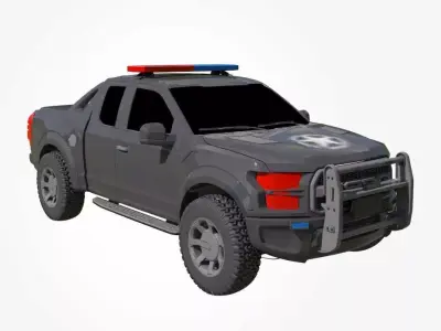 3D Police Van Low-poly 3D model