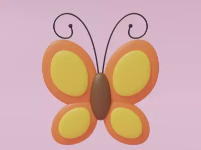 Cartoon Butterfly 3D model purchase