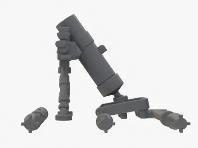 Detailed Lego Bazooka Rocket Launcher 3D model