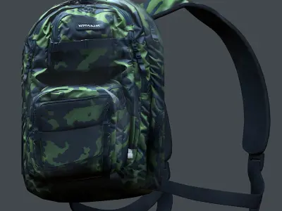 Backpack Camping Generic military human bag storqge baggage Low-poly 3D model 4