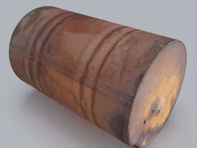 Rusted barrel  Low-poly 3D model