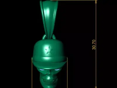 Military Skull Pendant 3D Printable Model 3D print model