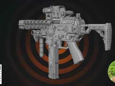 Tactical Cyberpunk SMG 3D model