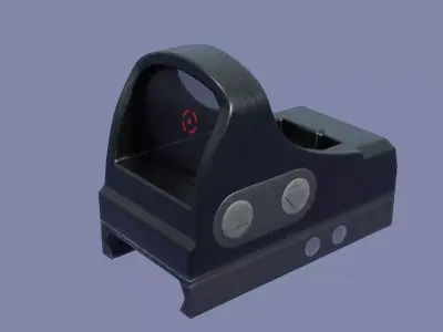 Compact collimator holographic sight Low-poly 3D model