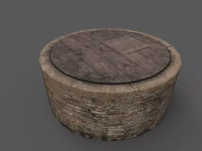 Old well Low-poly 3D model shop