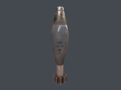 Mortar Projectile 60mm 3D model buy