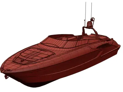 Modern recreational motor boat 3D model