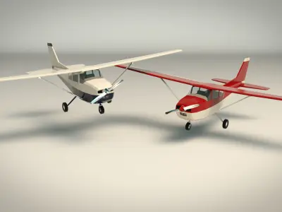 Low Poly Light Aircraft 01 Low-poly 3D model