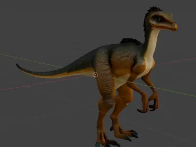 Character-Style Velociraptor Model 3D model