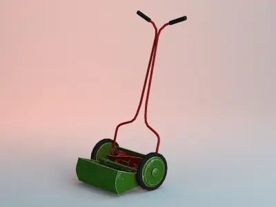 Lawn Mower Machine Low-poly 3D model