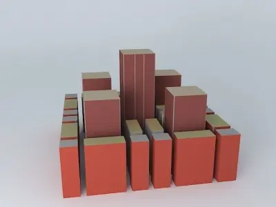Cityscape 2 block of bricks 3D model