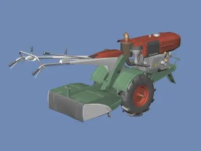 Cultivator and Tractor and Carts 1side update 3D model