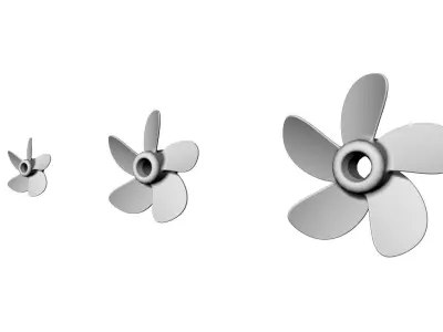 3 Sizes 5 Blade Propeller 3D print model