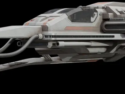 Jet  Trident War Spaceship 3D model