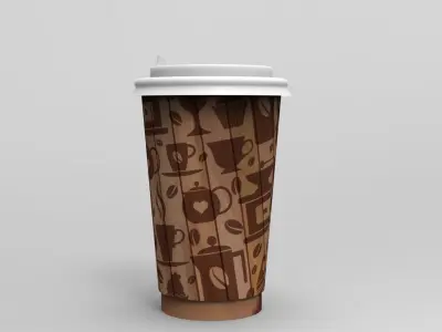 3d coffee cup  Low-poly 3D model