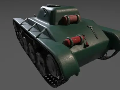 Tank WW2 Low-poly 3D model
