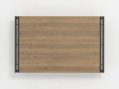 Industrial Wooden Coffee Table Metal Frame Coffee Table 3D model