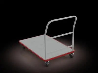 Platform Truck Trolley  Low-poly 3D model