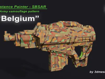 Belgium - Army Camouflage Pattern - SBSAR Material  3D model