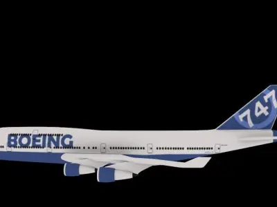Boeing 747 Low-poly 3D model