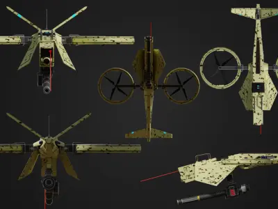 Military Hover Drone Low-poly 3D model purchase