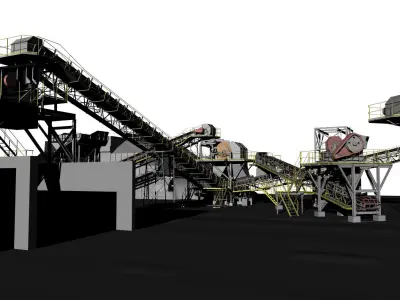 Complete mining plant 3D model