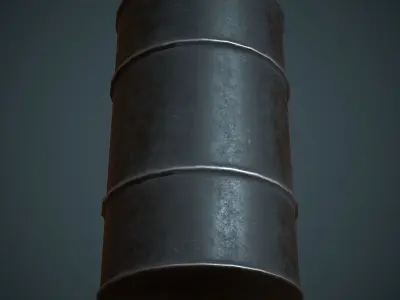 Barrel PBR Low Poly metal Low-poly 3D model