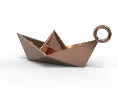 Paper boat pendant 3D print model