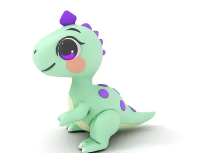 Charming Dino Toy model pack Low-poly 3D model