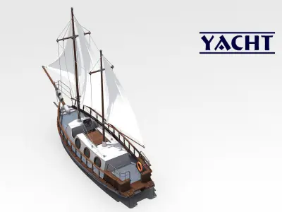 Yacht Low-poly 3D model
