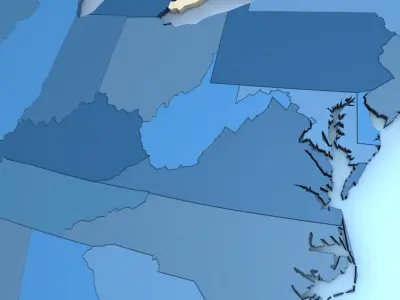 Earth With Countries and US States 3D model