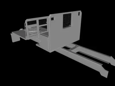 FLATBED  Crane Base and Fifth Wheel for Truck Low-poly 3D model