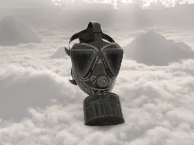gas mask Low-poly 3D model 13