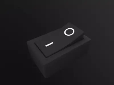 On - Off power switch 3D Model Low-poly 3D model