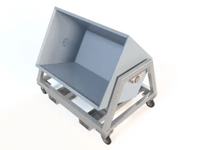 MATERIAL UNLOADING BOX WITH FORKLIFT CARRYING 3D model