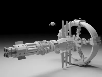 Starship 3D model pipe with metal rods Free 3D model