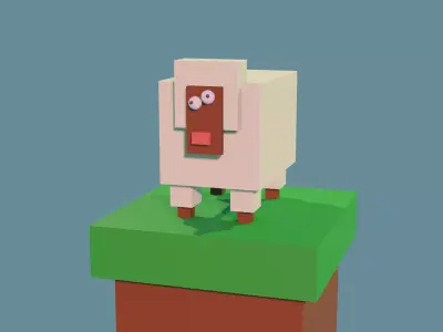 sheep moving Free 3D model