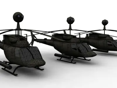 Kiowa oh58d Low-poly 3D model