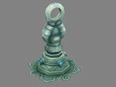 Cartoon humanoid statue arrow tower - Attack Tower Low-poly 3D model