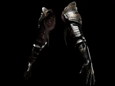  Female Knight Arm Armor Set MidPoly 3D model