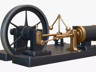 Vintage Steam Engine M1 3D model