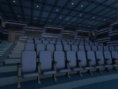 Modern Cinema Hall 04 Low-poly 3D model